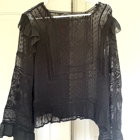 Zara Tops - Zara Black Lace Blouse